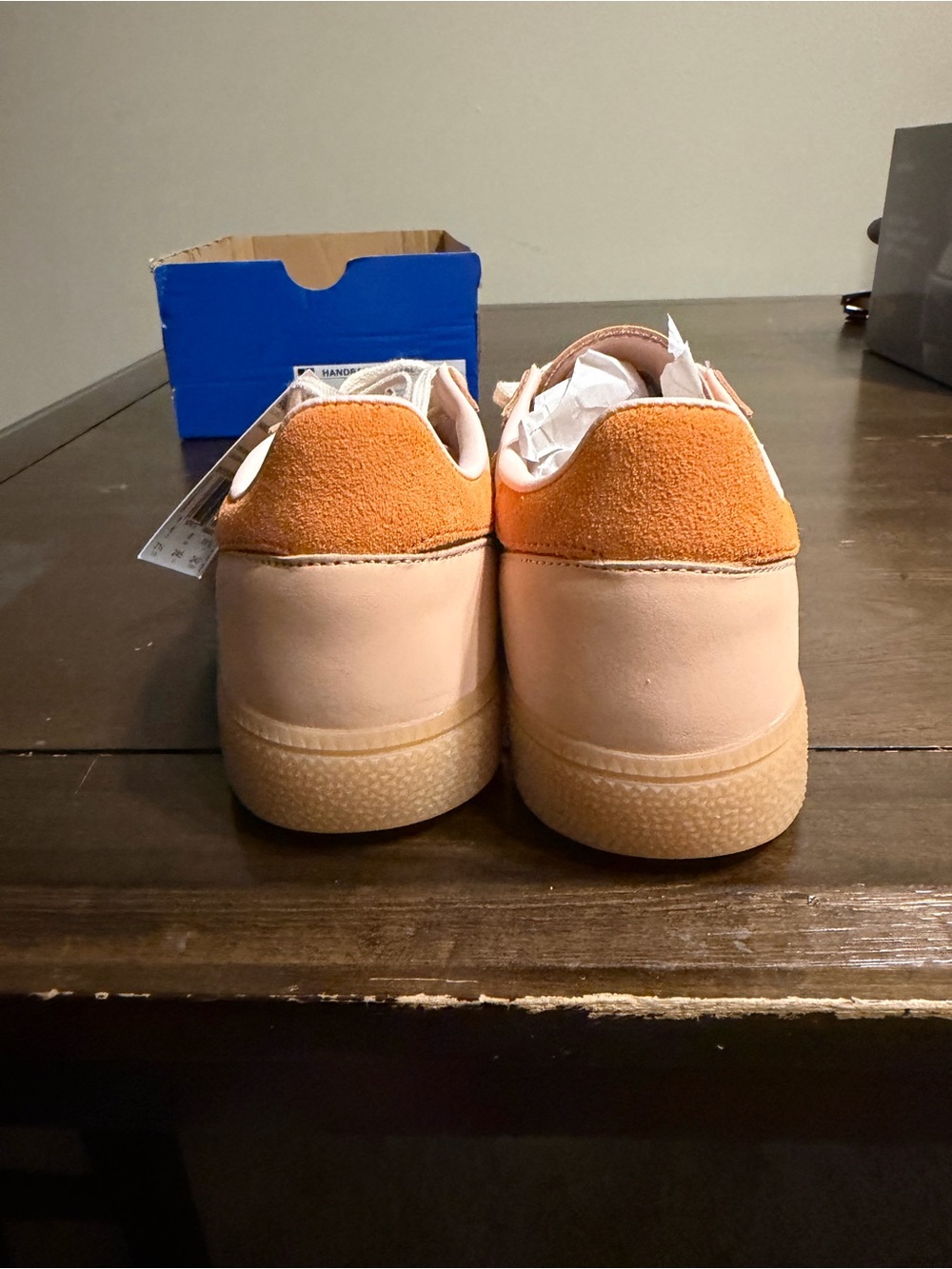 adidas Spezial Women's Sneakers in Peach and Orange Suede Accents - Picture 3 of 8